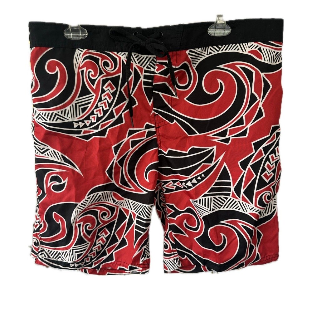 Hamakua NWT Hawaiian Tribal Polynesian Hook And Loop Board Surf Shorts 36